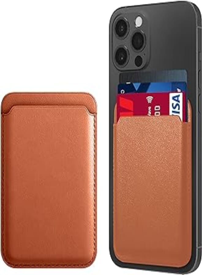 Mag Safe Wallet | Magsafe Wallet Compatible Apple Wallet & Apple Wallet MagSafe & Apple magsafe Wallet & Magsafe Wallet iPhone 14 Pro Max, Magsafe Wallet iPhone 14 Pro | iPhone Magsafe Wallet | Brown 