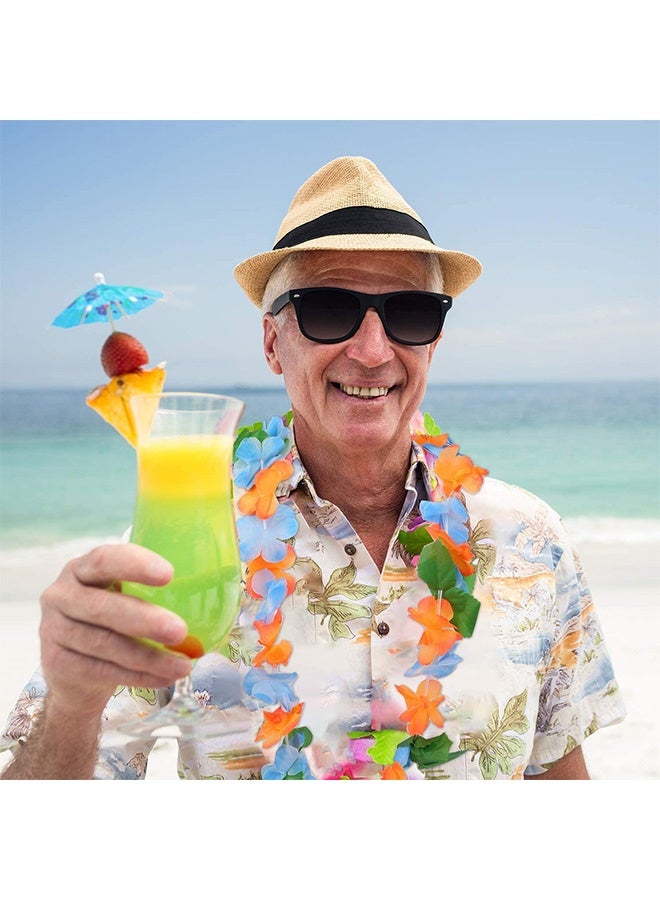 fantasize Hawaiian Flowers Garlands, 32 pcs Flowers For Hawaii Party Decorations Supplies, Wreath Headband With 16 Bracelets 8 Headbands And 8 Necklaces for Party Necklace Photo Booth Props DIY Latex Flowers - Image 5