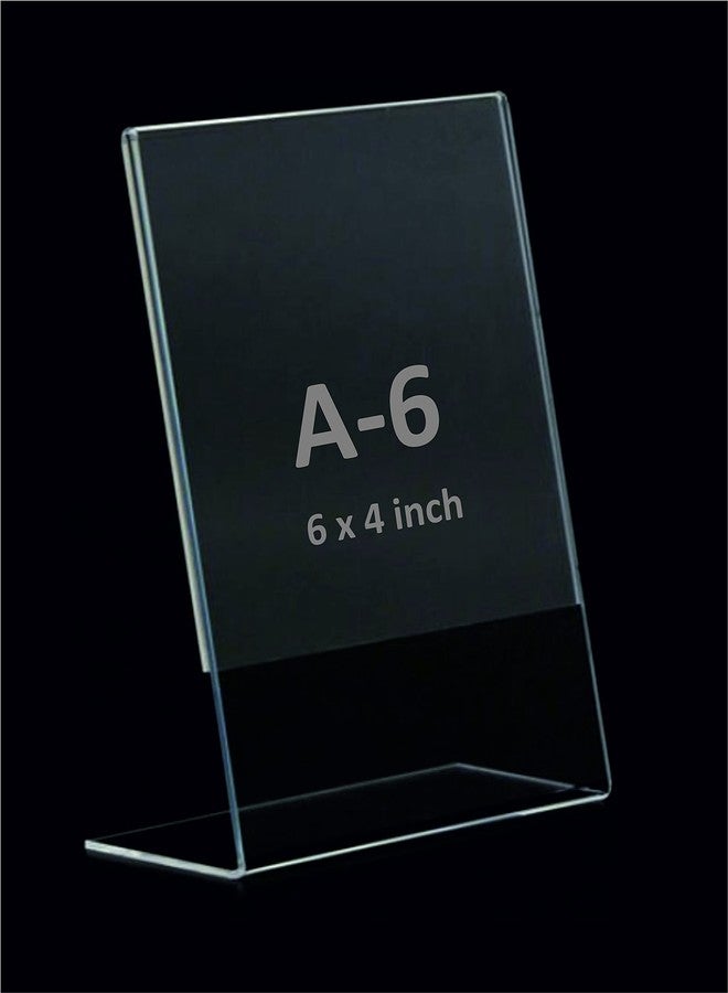 Clear Design Acrylic Table Display Stand 6x4 inch A-6 Sign Stand - Paper Holder and Menu Holder Display Pack of (5) - Image 1
