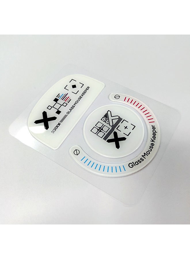 Supply E-sports Mouse Glass Foot Pad GPWX Second Generation Smooth Tempered Glass Foot Paste Processing Silk Screen Logo-Color:Second Generation Printing Set White/square White  - Image 1