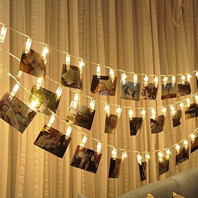 SET OF 60 LED PHOTO CLIPS STRING LIGHTS FAIRY WEDDING ANNIVERSARY PARTY HOME DECOR FOR HANGING PHOTOS CARDS AND ARTWORK 10 FEET 1 SET