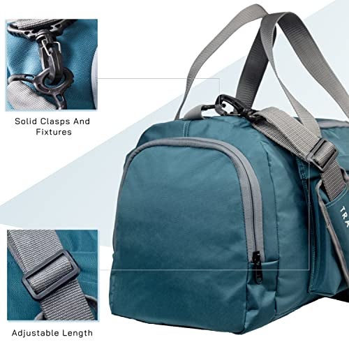TRAVALATE Travel Duffle Luggage Bag Organizer | Multi Pocket Ultra-Light| Polyester 45 Lt| Men And Women | 21 X 09 X 11 Inch | Sea Green, 22.86 cm - Image 5