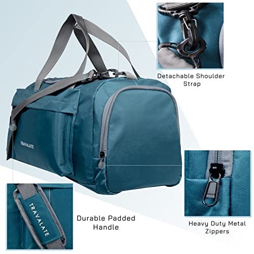 TRAVALATE Travel Duffle Luggage Bag Organizer | Multi Pocket Ultra-Light| Polyester 45 Lt| Men And Women | 21 X 09 X 11 Inch | Sea Green, 22.86 cm - Image 4
