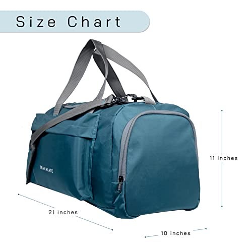 TRAVALATE Travel Duffle Luggage Bag Organizer | Multi Pocket Ultra-Light| Polyester 45 Lt| Men And Women | 21 X 09 X 11 Inch | Sea Green, 22.86 cm - Image 3