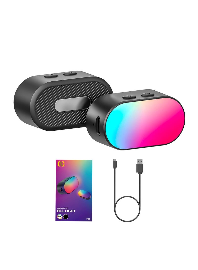 اوتشوان مصباح تعبئة مغناطيسي RGB من AOCHUAN لجيمبال LED تصوير الفيديو - 3 مستويات سطوع و 7 ألوان قابلة للتعديل لهاتف السيلفي والبث المباشر - Image 1