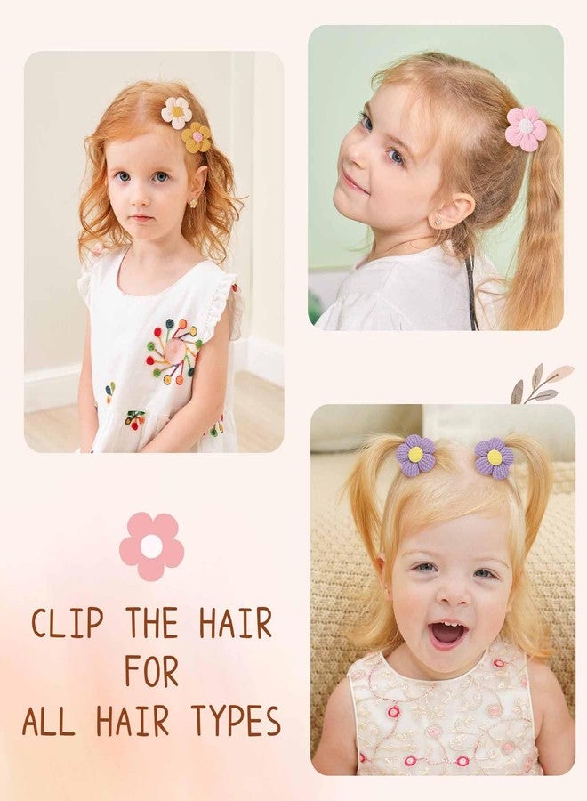 RupeeRise 14Pcs Infant Hair Clips, Non-Slip Small Barrettes for Toddler Girls, Cute Floral Snap Fasteners Hair Accessories for Little Kids and Toddlers - Image 3