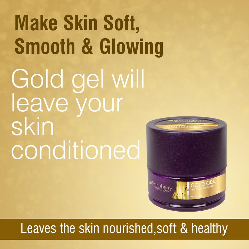 Astaberry Professional Gold Gel For Glow Radiance Skin 500ml Get Young and hydrated skin Reversing oxidation damage Counteracts aging of the skin All Skin Types - Image 2