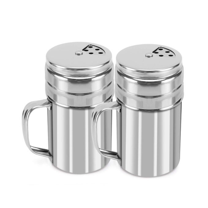 5OZ SALT AND PEPPER SHAKERS WITH ADJUSTABLE POUR HOLES STAINLESS STEEL DREDGE SHAKER SEASONING SPICE SHAKERS FOR SALT PEPPER CINNAMON SUGAR FLOUR