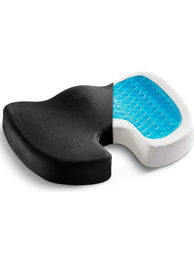 Captaintech Gel Enhanced Seat Memory Foam Cushion Pad Black 35x45x7.5cm - Image 1