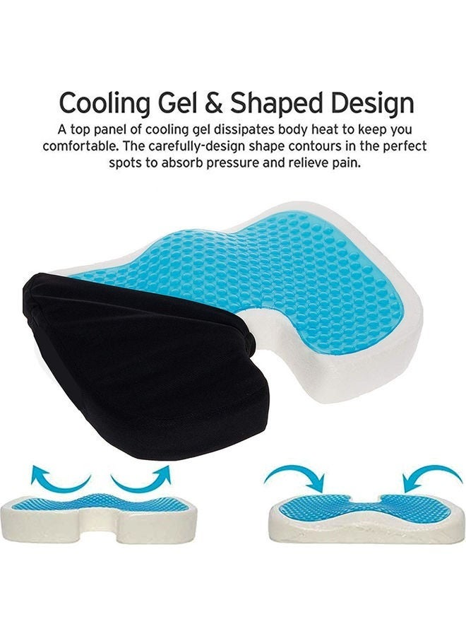 Captaintech Gel Enhanced Seat Memory Foam Cushion Pad Black 35x45x7.5cm - Image 3