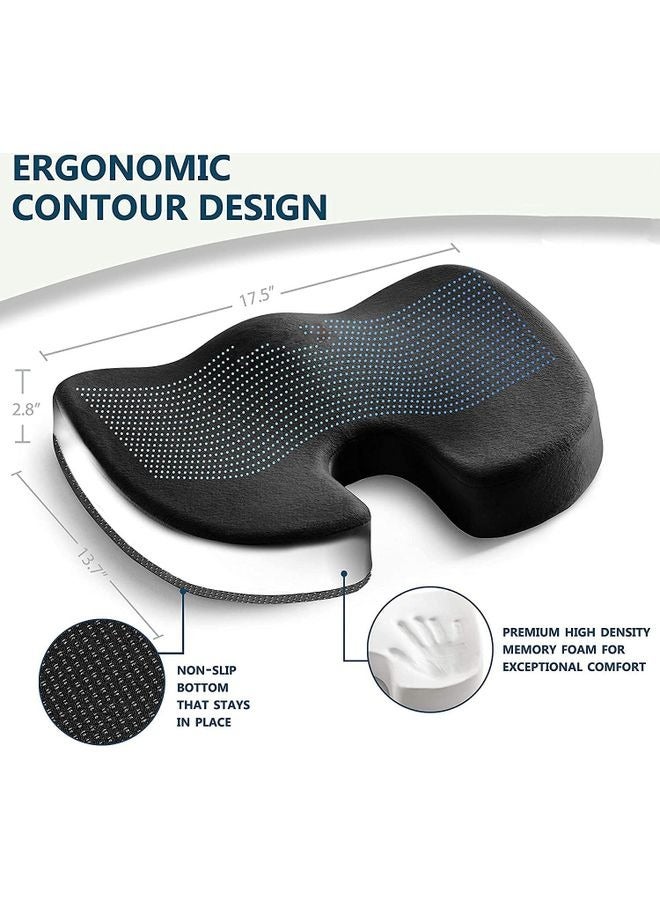 Captaintech Gel Enhanced Seat Memory Foam Cushion Pad Black 35x45x7.5cm - Image 2