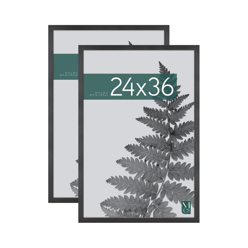 MCS Studio Gallery 24x36 Poster Frame Black Woodgrain Vertical  Horizontal Wall Hanging Large Picture Frame for Photos Posters  Art Prints 2Pack