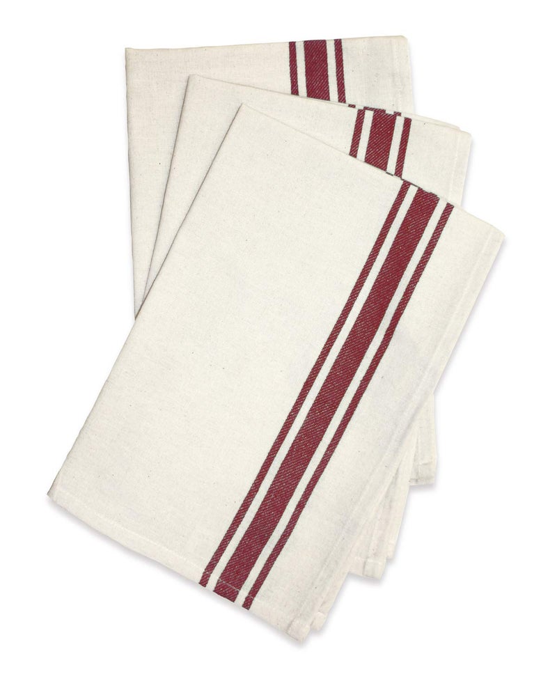 Aunt Martha's أونت مارثا PKMAR 3-Pack مناشف أطباق مخططة باللون الماروني الرجعي - Image 5