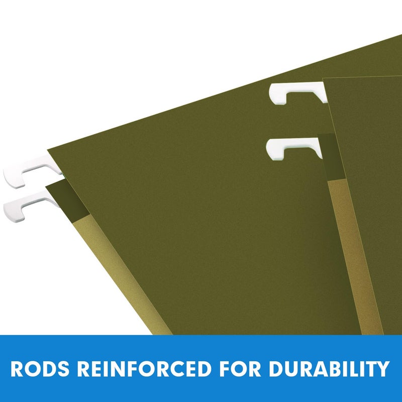RAZCC Extra Capacity Hanging File Folders, RAZCC 30 Pack Letter Size Reinforced Hanging Folders with Heavy Duty 1 Inch Expansion for Bulky Files, Filing Cabinet, Adjustable Tabs, Green - Image 4