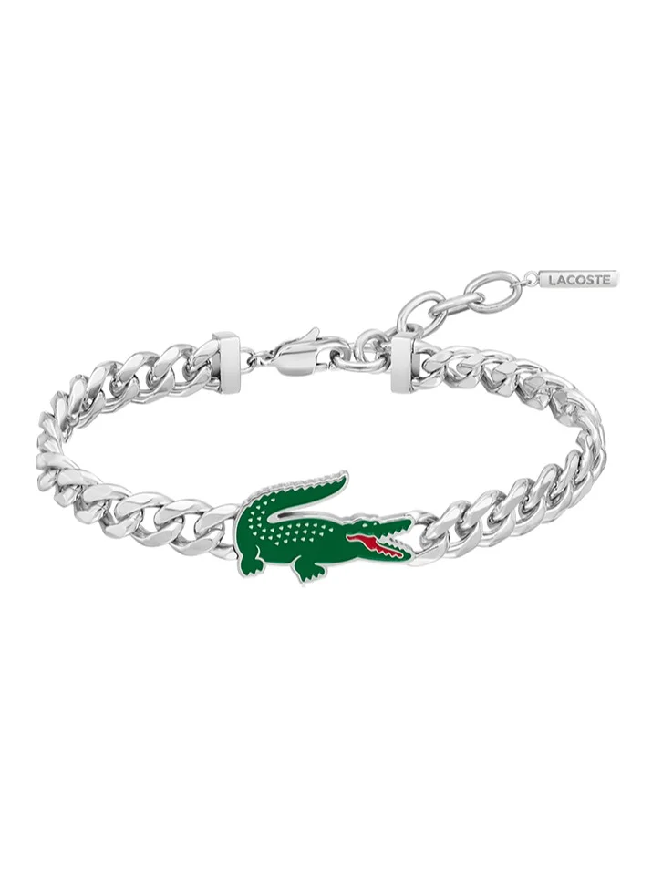 لاكوست Lacoste Men's Silver Chain Bracelets - 2040226