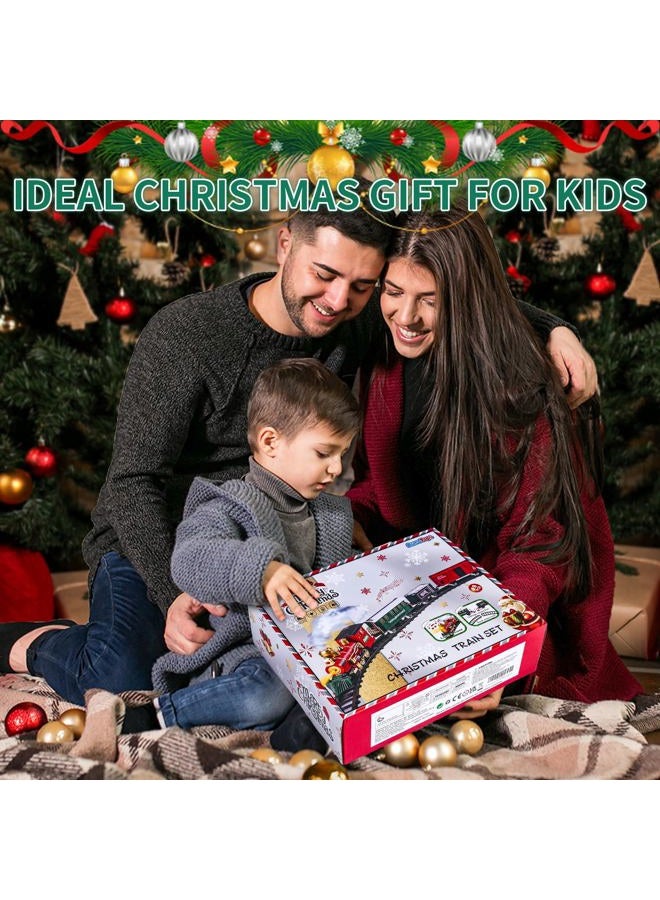 AuroTops Kids Train Set, Christmas Train Set for Under The Trees, Electric Train Toys for Boys Girls with Steam Locomotive, Passenger Cars, Cargo Cars, Sounds & Lights, for 3 4 5 6 7 8+ Years O - Image 4