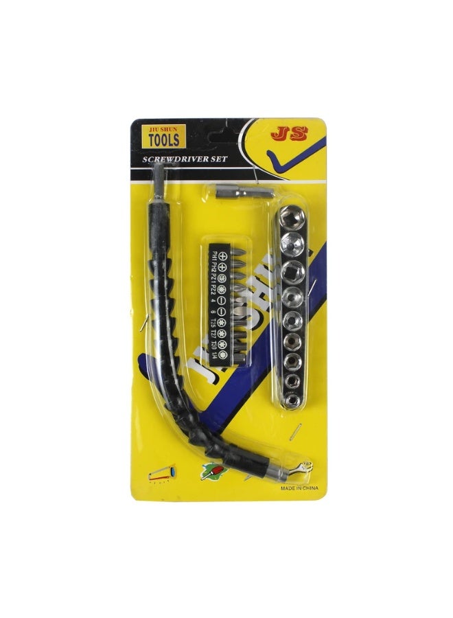 Flexible Screwdriver Drill Bit Extension Set – 11.8 Inch 1/4" Hex Shank Magnetic Extension Shaft with 10 Screwdriver Bits & 9 Drive Sockets – Power Drill Accessory for Tight Spaces - Image 2