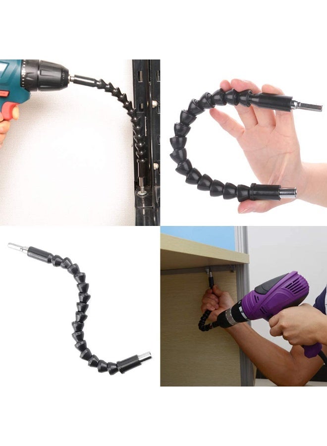 Flexible Screwdriver Drill Bit Extension Set – 11.8 Inch 1/4" Hex Shank Magnetic Extension Shaft with 10 Screwdriver Bits & 9 Drive Sockets – Power Drill Accessory for Tight Spaces - Image 4