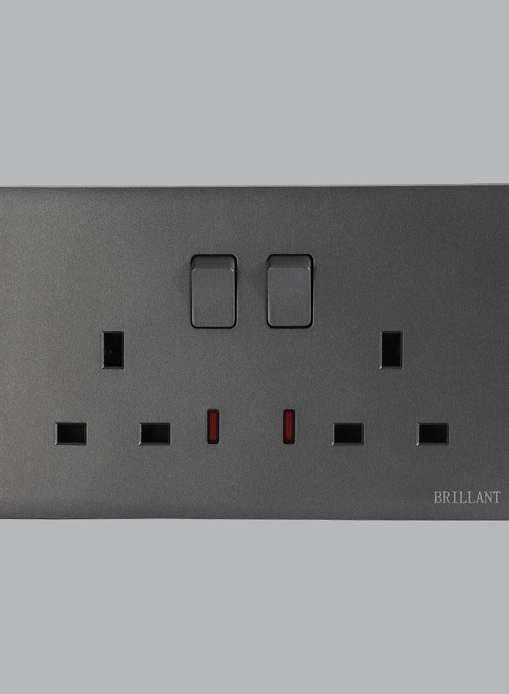 BRILLANT 5Pcs 13A Power Plug Grey Brilliant Light  - Image 1