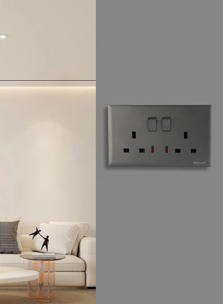 BRILLANT 5Pcs 13A Power Plug Grey Brilliant Light  - Image 3