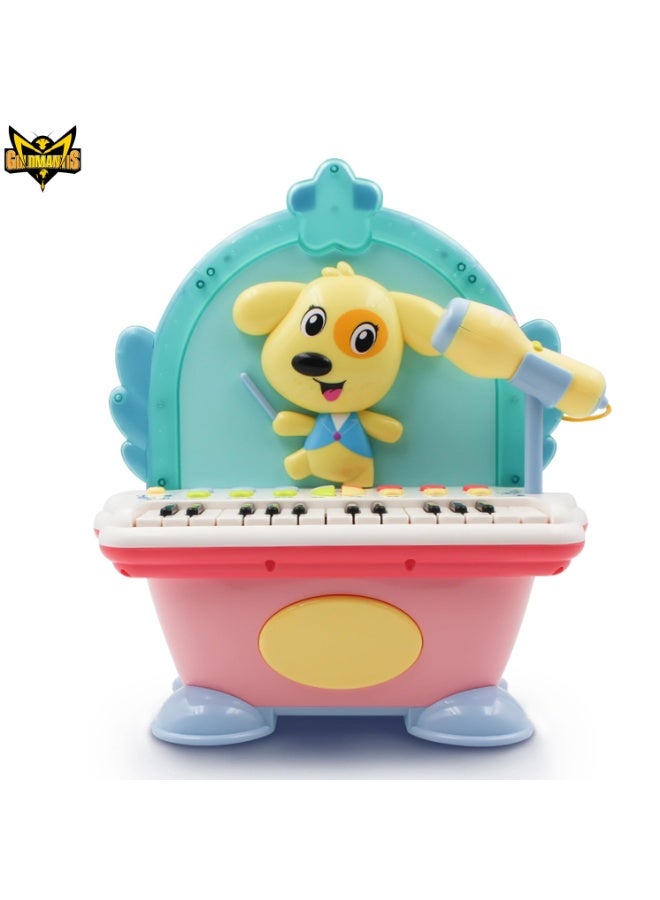 GOLD MANTIS Musical Keyboard Toy for Kids – Piano with Microphone & Lights, Sound Effects & Animal Tunes, Educational Music Learning Toy for Toddlers, Boys & Girls - Image 2