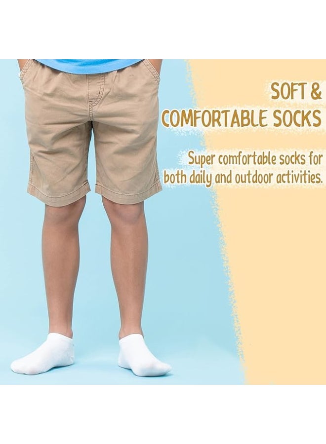 Tango 6 أزواج من جوارب الأطفال للأولاد والبنات جوارب كاحل أنيقة ورياضية ناعمة وقابلة للتنفس لجوارب زي المدرسة للأطفال (الإمارات/السعودية، العمر، 11 سنة، 14 سنة، عادي، أبيض - 6 أزواج) - Image 3