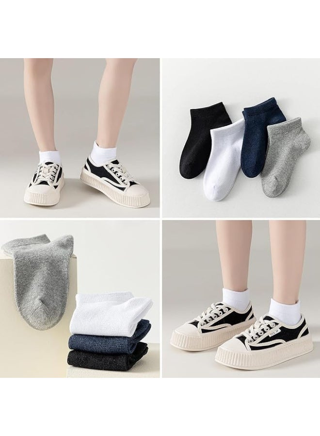 Tango 6 أزواج من جوارب الأطفال للأولاد والبنات جوارب كاحل أنيقة ورياضية ناعمة وقابلة للتنفس لجوارب زي المدرسة للأطفال (الإمارات/السعودية، العمر، 11 سنة، 14 سنة، عادي، أبيض - 6 أزواج) - Image 4