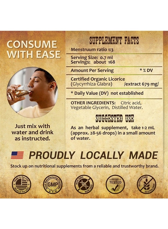HERBALICIOUS Licorice Root Extract - Glycyrrhiza Glabra - Organic Herbal Supplement for Digestion Restore Respiratory Health Fatigue & Immunity Support Vegan Gluten Free Liquid Tincture (4Fl Oz)  - Image 2