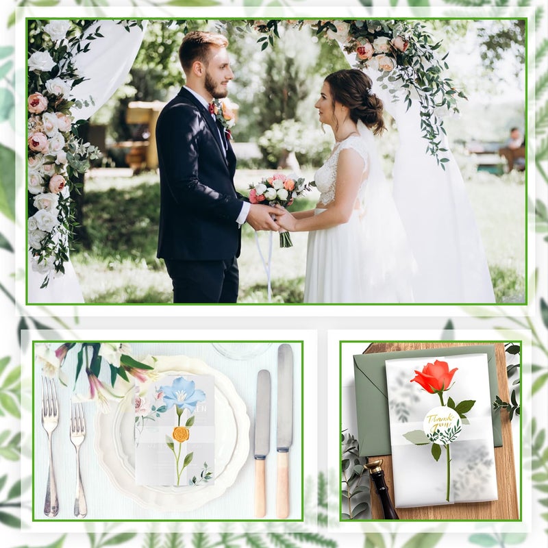 Benvo 150 Pcs Vellum Paper Bands for 5x7 Wedding Invitations Belly Bands Elegant Wrap Overlays Gift Wrapping Line for Bridal Showers Anniversaries Thank You Notes - Image 5