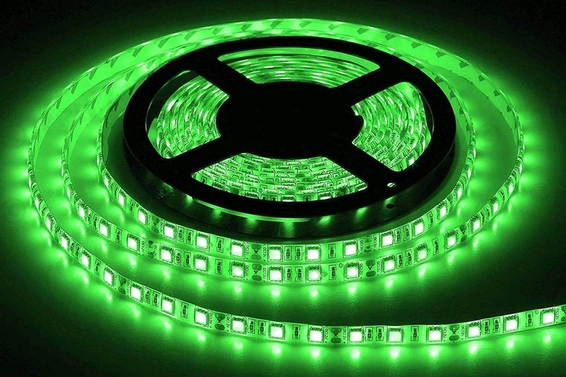 Velocious Green 164ft 5m 12V Waterproof Flexible LED Strip Light Cuttable LED Light Strips Indoor Outddor Usage LEDs Lighting String LED Tape Green - Image 1
