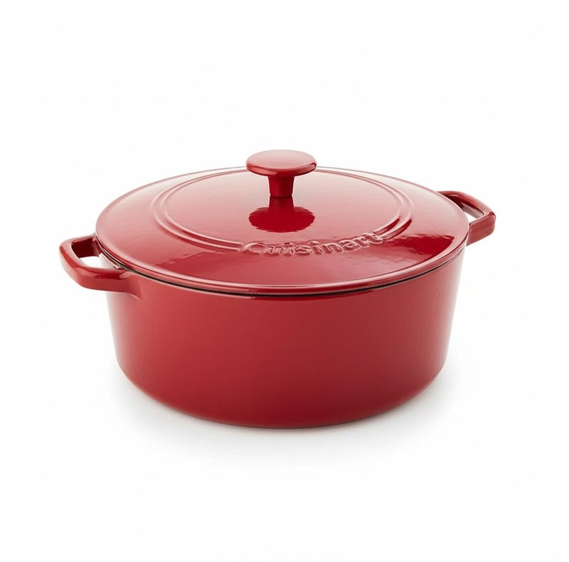Cuisinart Chef's Classic Enameled Cast Iron Round Covered Casserole (Red, 7- Quart) - Image 1