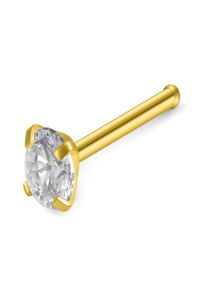 SCERRING 20G 8PCS Gold Plated Stainless Steel Bone Nose Stud Rings Piercing Jewelry 1.5mm 2mm 2.5mm 3mm Clear Cubic Zirconia - Image 2