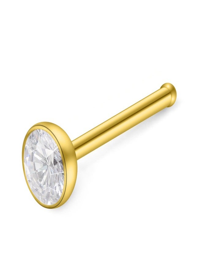 SCERRING 20G 8PCS Gold Plated Stainless Steel Bone Nose Stud Rings Piercing Jewelry 1.5mm 2mm 2.5mm 3mm Clear Cubic Zirconia - Image 3