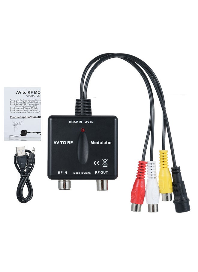 Mini RF Modulator AV To RF Modulator Output NTSC CH3 Channels PLL Controlled VHF Operating Frequency
