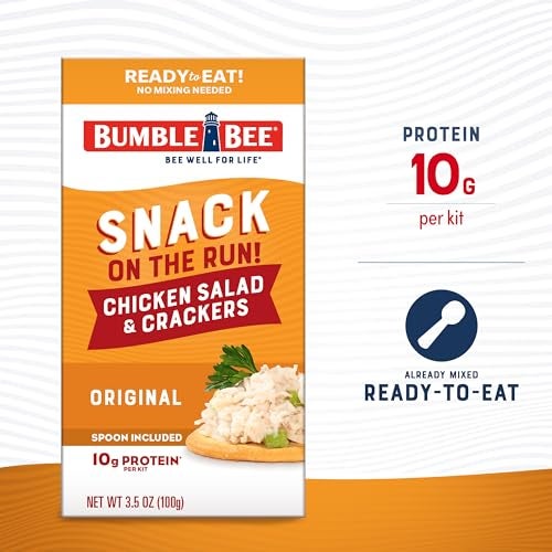 Bumble Bee Snack on the Run Chicken Salad with Crackers Kit, 3.5 oz - Ready to Eat, Spoon Included - Shelf Stable & Convenient Protein Snack - Image 2
