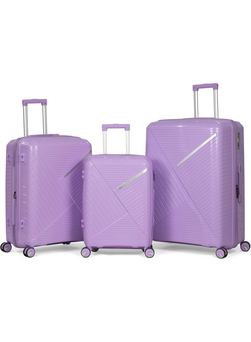 3-Piece Travel Luggage Set with Wheels, Durable Polypropylene Hard Shell Suitcases for Long and Short Trips, Lightweight and Strong Design - Image 1