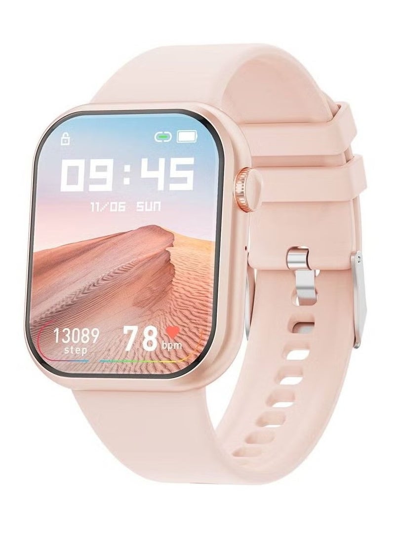 LIXES - Full-Touch Ip67 Waterproof Activity Tracker Pedometer Sleep Monitor Smart Watch Pink - Image 1