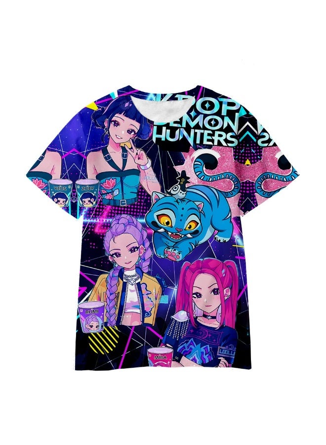general KPop Demon Hunters casual loose T-shirt Gift for family and Friends - Image 1
