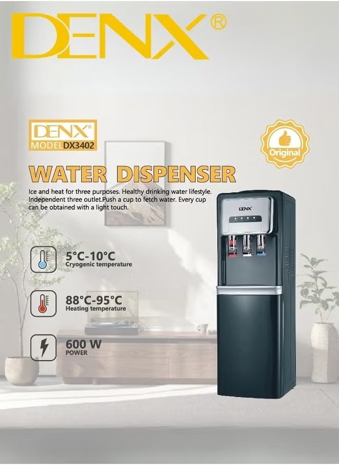 Denx Hot, Cold, And Normal Water Dispenser – Made Of Stainless Steel, Hygienic, With Safety Lock, 600W Power - Image 3