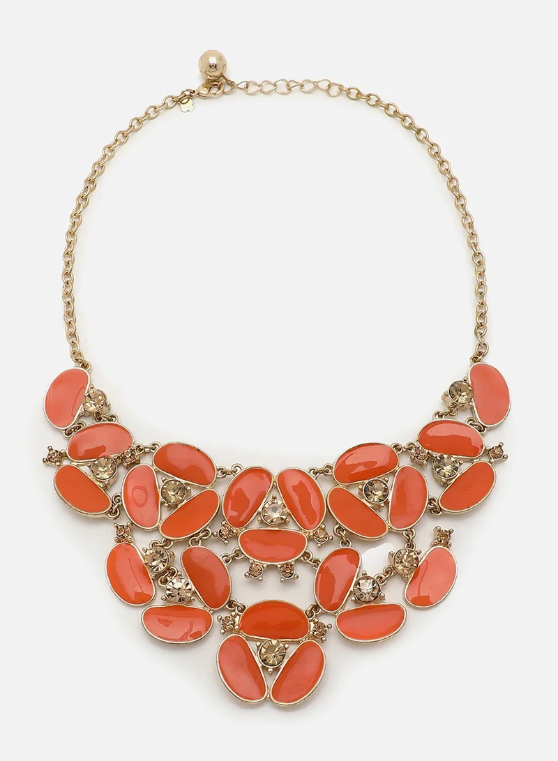 سوهي قلادة من الحجر المصمم مطلية بالذهب