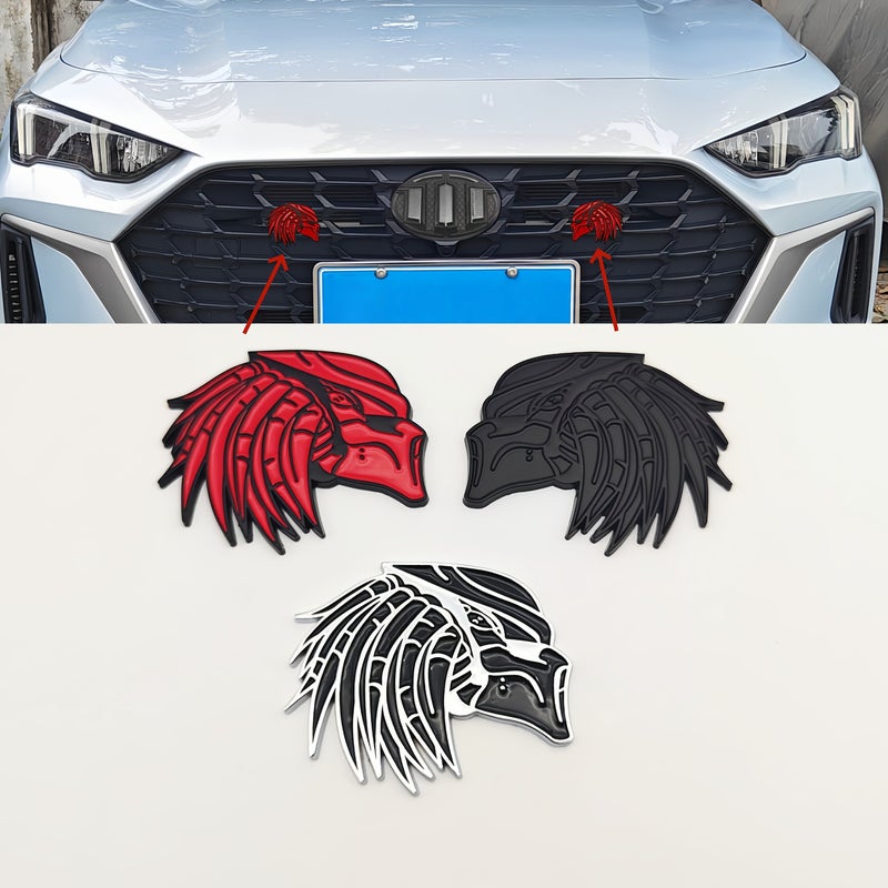 3D Metal Right Side Black Red Badge Front Hood Grill Fender Rear Trunk Sticker For Car Motorcycle Pickup - Image 1