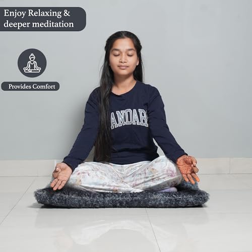 NEXTGO Floor Seat Cushions Yoga Meditation Mat Pooja aasan Soft Extra Comfortable Feather Touch Last Long Upto Washable Material Size 24 x 30 Inch 2 x 2.5 Fit Colour Grey - Image 2