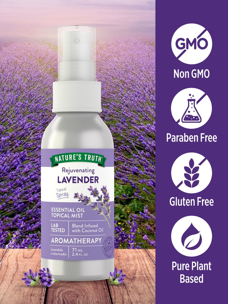 Nature's Truth Lavender Essential Oil Spray | 2.4 fl oz | Room Aroma Mist, Topical Use, & Yoga - Image 3