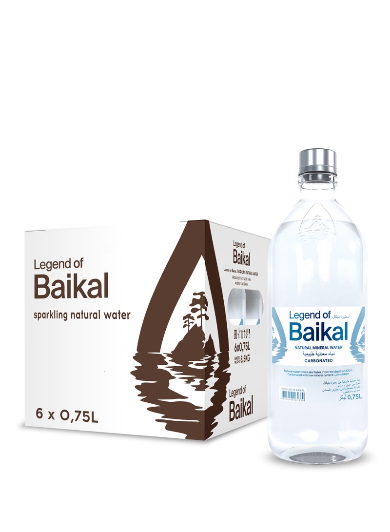 Legend of Baikal Natural Lake Water Sparkling 750 ml Glass Pack of 6  - Image 1
