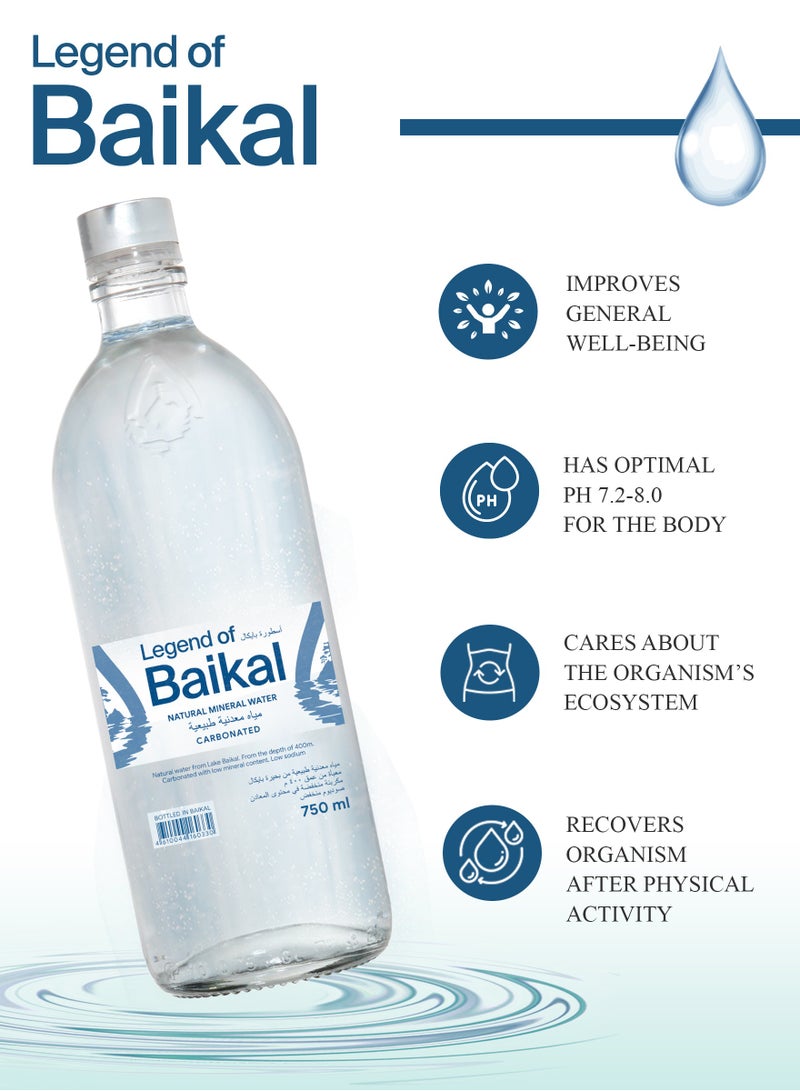 Legend of Baikal Natural Lake Water Sparkling 750 ml Glass Pack of 6  - Image 5