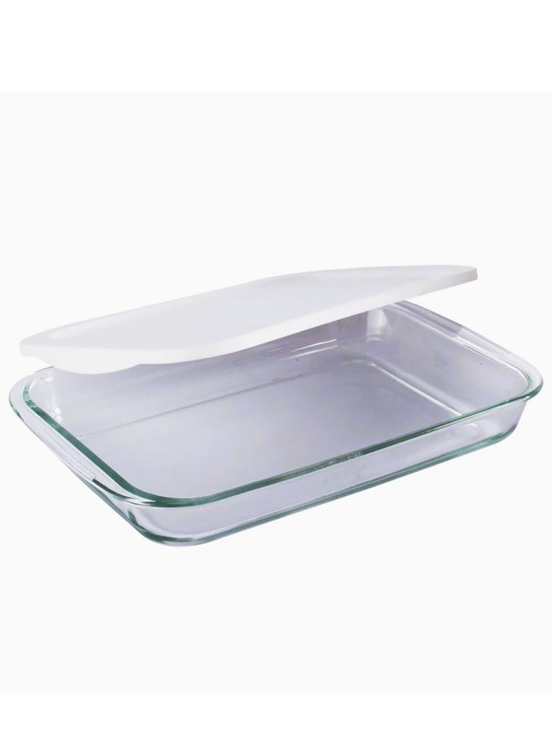 ريفان صينية فرن من زجاج البورسيليكات بغطاء بعدة مقاسات - Image 2