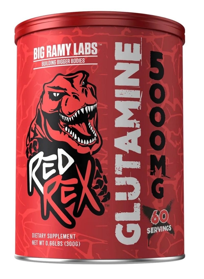 Red Rex Glutamine Muscle Fuel Recovery Improve Hydration Unflavored 300 Gm