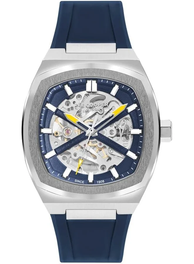 Lee Cooper Lee Cooper Men's G32665ZH Movement Watch, Automatic Display and Silicone Strap - LC07902.399, Blue