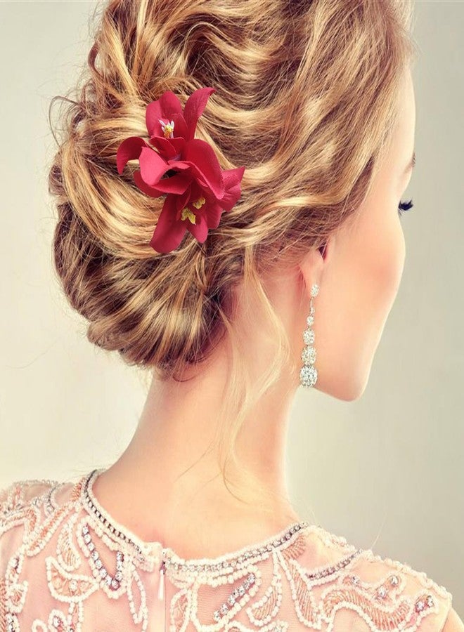 CBLUO 12 Pcs Plumeria Orchid Hair Clips Flower Barrettes Floral Headpiece Hair Pins Hairpins Hairclips Women Hawaiian Luau Tropical Wedding Beach Parade Cosplay Dress Up Birthday Party Accessories - Image 4