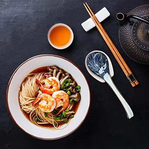 DAHO GOMSU Asian Ceramic Soup Spoon, with Long Handle Easy to Hold, Non-slip Bottom, for Japanese Ramen, Chinese and Vietnamese Wonton, Noodle Soup Spoons (V86) - Image 4